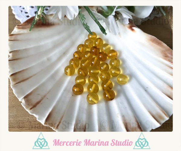 Rares Magnifiques perles en ambre naturelles non teintées 8mm ou 6mm non traitées * perles de haute qualité * reiki * chakras healing – Image 3