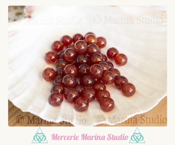 10 Perles en cornaline  8mm, 6mm ou 4mm – Image 2