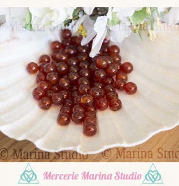 10 Perles en cornaline  8mm, 6mm ou 4mm