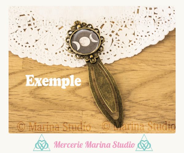 Marque page bronze avec support cabochon 20mm – Image 2
