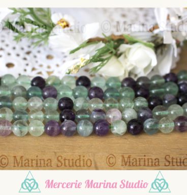 Perles fluorite arc-en-ciel top qualité! 100% naturelle pour reiki , chakras