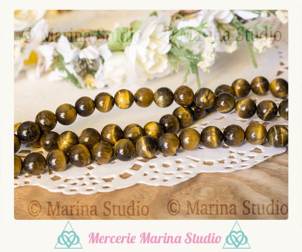 10 véritables perles oeil de tigre 10mm 8mm ou 6mm * non teintées et non chauffées
