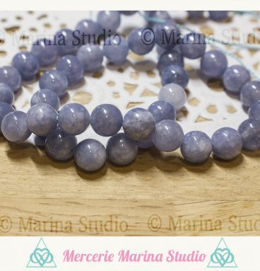 10 perles angelite stabilisée 8mm ou 6mm