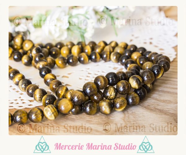 10 véritables perles oeil de tigre 10mm 8mm ou 6mm * non teintées et non chauffées – Image 3