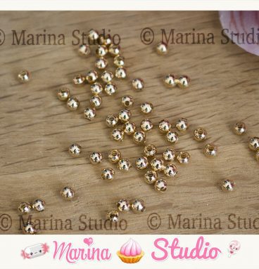 45 Perles plaqué or 18K - 18 carat 2mm