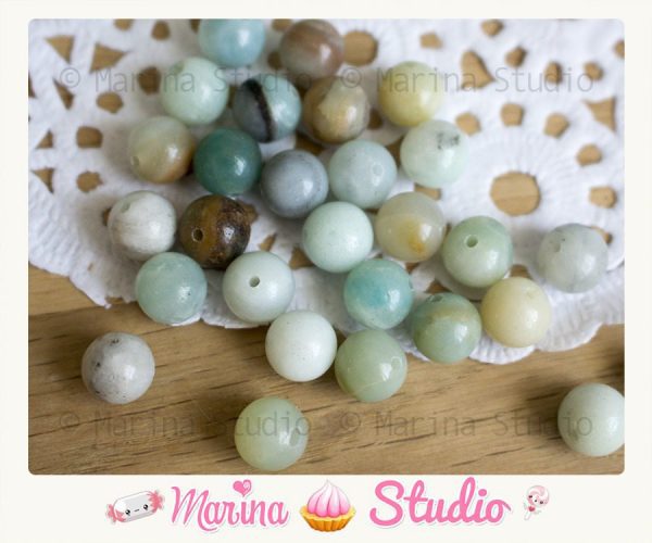 10 Perles amazonite 8mm ou 6mm ou 10mm- perles naturelles