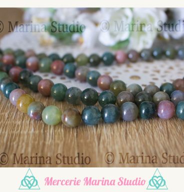 10 Perles agate naturelles d'Inde 8mm ou 6mm qualité  A+