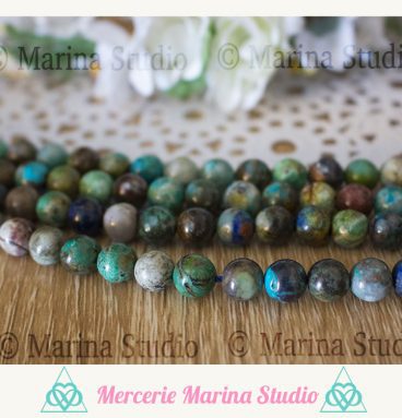 Véritables perles chrysocolle 8mm ou 6mm non chauffées et non teintées * reiki * chakras