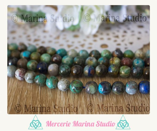 Véritables perles chrysocolle 8mm ou 6mm non chauffées et non teintées * reiki * chakras