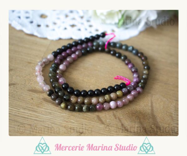 Perles tourmaline 8mm ou 6mm ou 4mm non teintées et non chauffées  pour reiki, chakras healing – Image 3