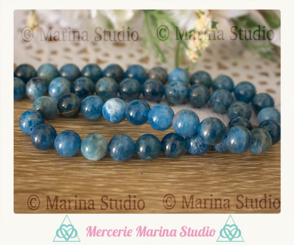 10 perles apatite 6mm ou 8mm 100% naturel non teintées et non chauffées