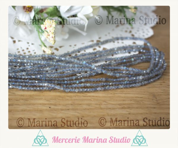 Enfilade Labradorite à facettes 2x3mm A+ de Madagascar