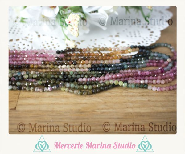 Enfilade tourmaline à facettes 3,5mm du Brésil