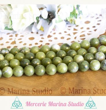 10 perles en jade vert 8mm ou 6mm - perles naturelles