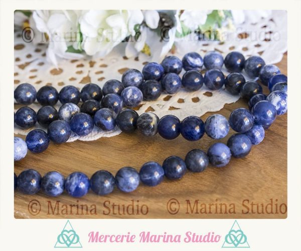 10 Perles en sodalite naturelle 8mm 6mm 10mm ou 4mm