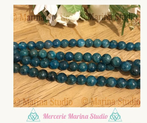10 perles apatite 6mm ou 8mm 100% naturel non teintées et non chauffées – Image 2