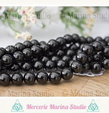 10 perles de jais 8mm ou 6mm ou 4mm naturelles non teintées et non traitées reiki  chakras