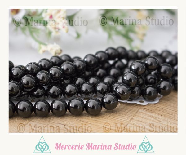 10 perles de jais 8mm ou 6mm ou 4mm naturelles non teintées et non traitées reiki  chakras