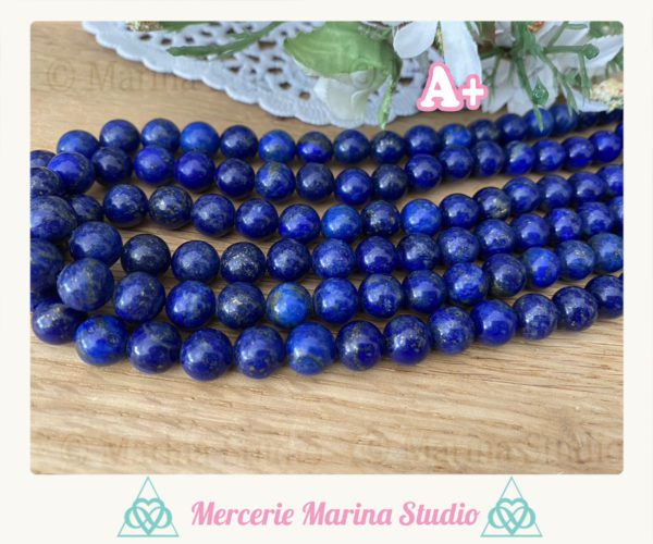 Perles en lapis lazuli naturelle 10mm 8mm ou 6mm ou 4mm non teintées – Image 3