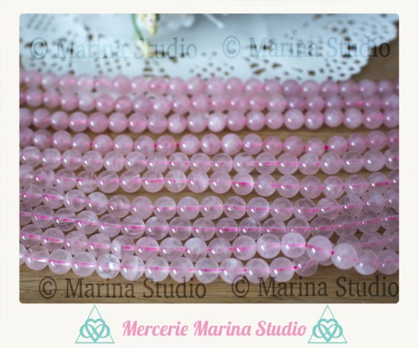 10 perles quartz rose naturelles 10mm 8mm 6mm ou 4mm