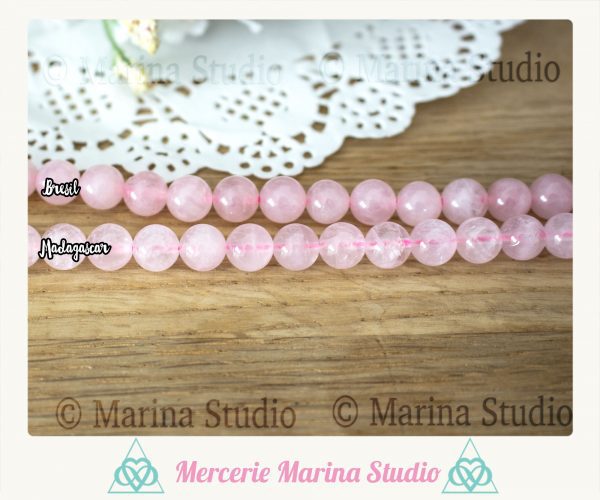 10 perles quartz rose naturelles 10mm 8mm 6mm ou 4mm – Image 3