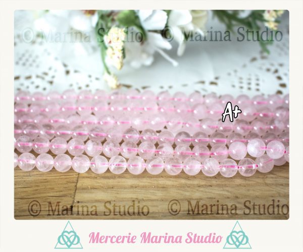 10 perles quartz rose naturelles 10mm 8mm 6mm ou 4mm – Image 2