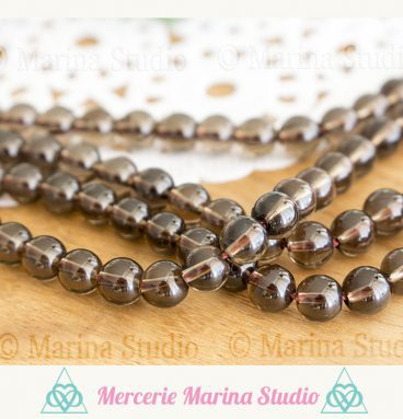 10 Perles en Quartz Fumé  couleur thé qualité AAA  reiki  chakras healing