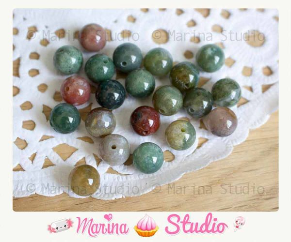 10 Perles agate naturelles d'Inde 8mm ou 6mm qualité  A+ – Image 2