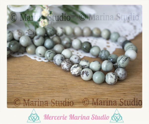 Perles en serpentine olive 8mm ou 6mm