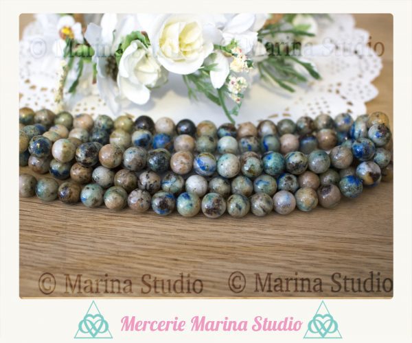 Perles en azurite chrysocolle  8mm ou 6mm