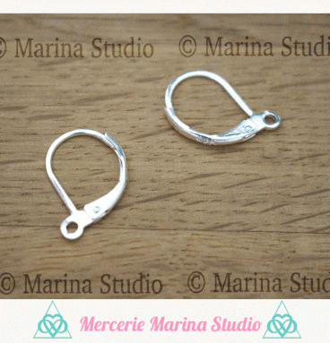 10 supports dormeuses boucle d'oreille en plaqué argent 925ème