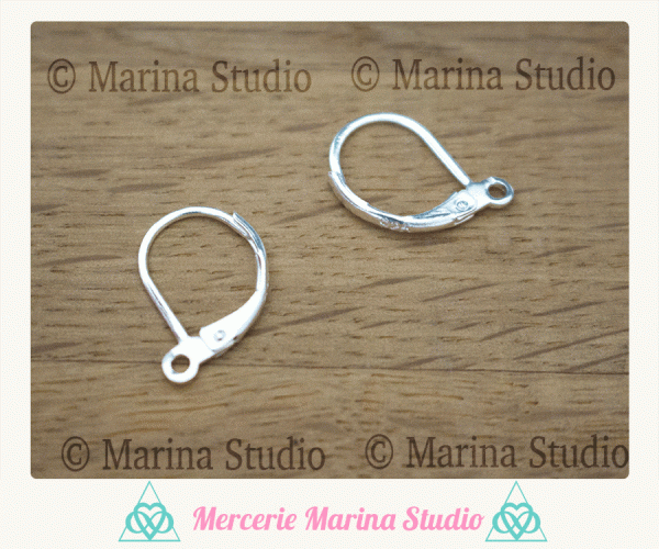 10 supports dormeuses boucle d'oreille en plaqué argent 925ème