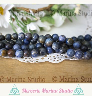 10 Perles en dumortierite 8mm ou 6mm naturelles qualité A+ * reiki *