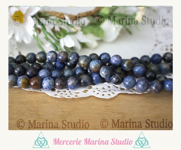10 Perles en dumortierite 8mm ou 6mm naturelles qualité A+ * reiki *