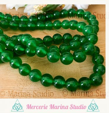 10  perles en jade malais vert 8mm ou 6mm - reiki - chakras healing
