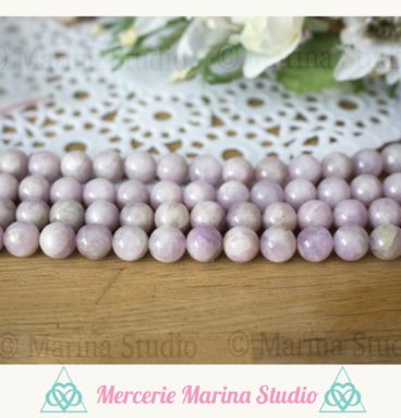 Perles kunzite 8mm ou 6mm naturelle
