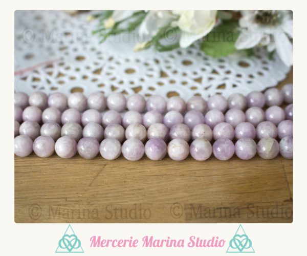 Perles kunzite 8mm ou 6mm naturelle