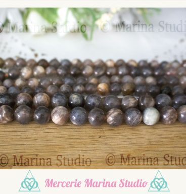 RARE* Perles en pierre de soleil noire 8mm ou 6m * reiki * chakras healing