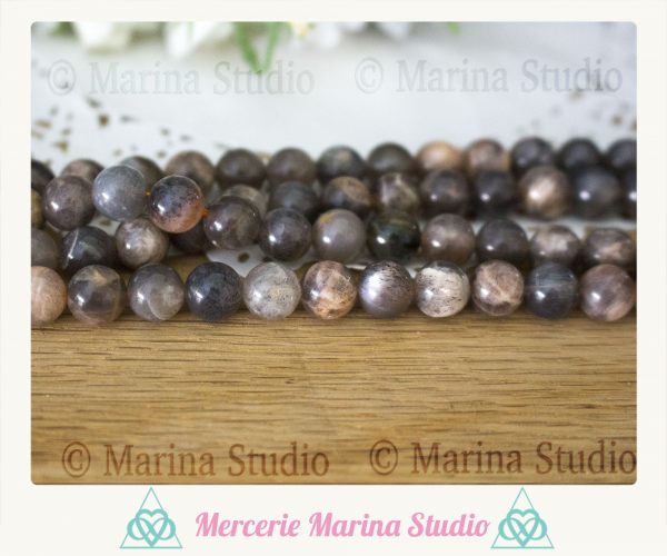 RARE* Perles en pierre de soleil noire 8mm ou 6m * reiki * chakras healing – Image 3
