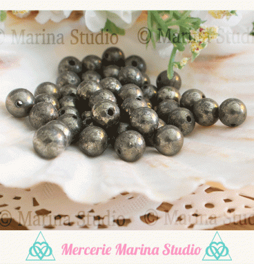 10 perles pyrite naturelles 10mm 8mm ou 6mm