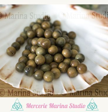 10 perles de bois de santal 8mm ou 6mm naturelles