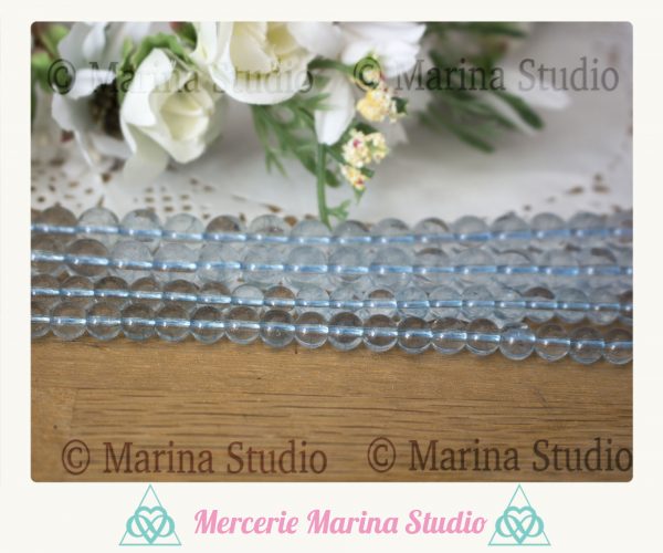 Perles en topaze de synthèse 8mm ou 6mm