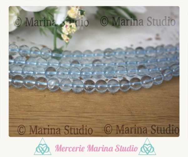 Perles en topaze de synthèse 8mm ou 6mm – Image 3