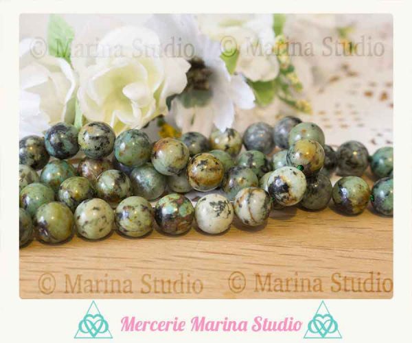 10 perles turquoise africaine 8mm ou 6mm 100% naturelle