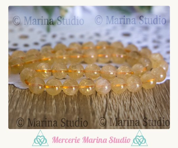 10 perles en citrine  non teintées et non chauffées qualité A naturelles