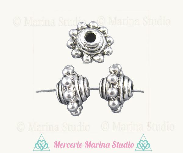 10 Perles entretoise soucoupe type bali 7x10mm