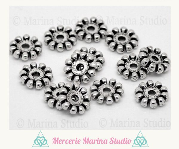 10 Perles entretoise argent tibétain 10x3mm