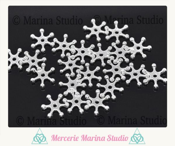 Perles entretoises flocons de neige 8mm ou 12mm