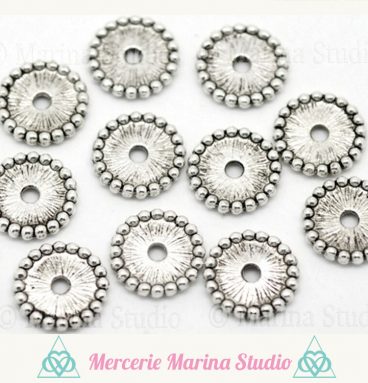 20 Perles intercalaires métal soucoupe 12x3mm