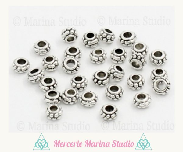 10 Perles entretoises métal 7x4mm